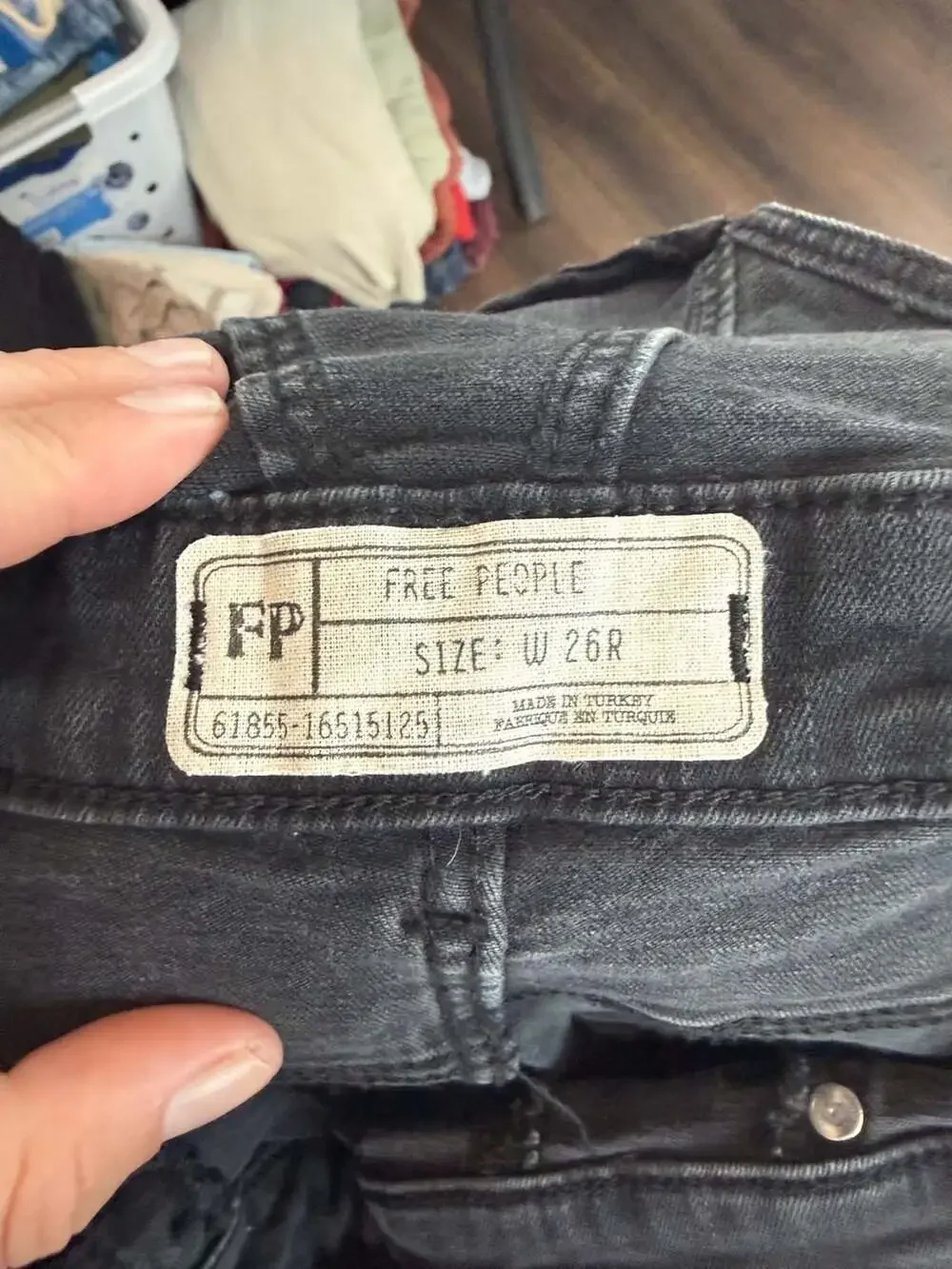 Free People Black Denim Skinny Overalls Size 26R